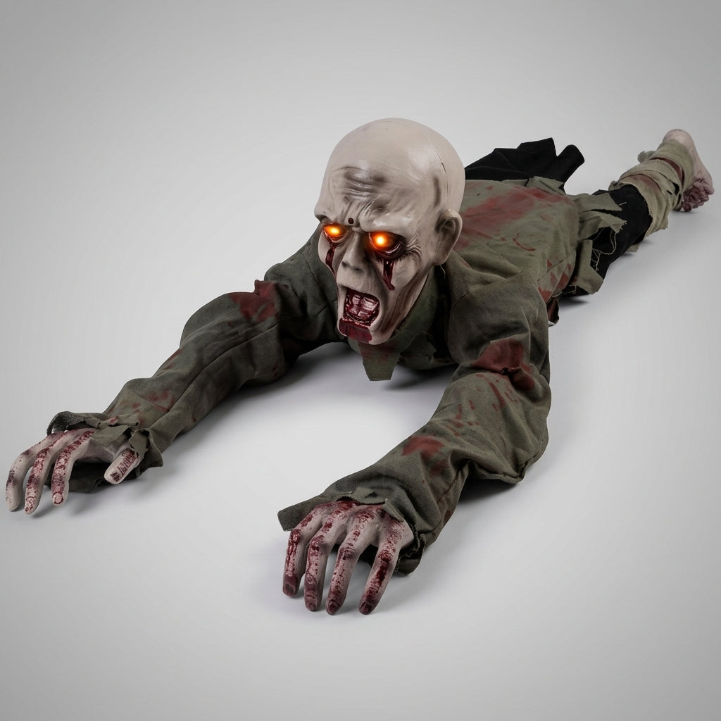 ApexGaze™- Scary Crawling Ghost Zombie - Light Up Eyes, Motion & Sound Activated