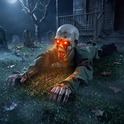 ApexGaze™- Scary Crawling Ghost Zombie - Light Up Eyes, Motion & Sound Activated