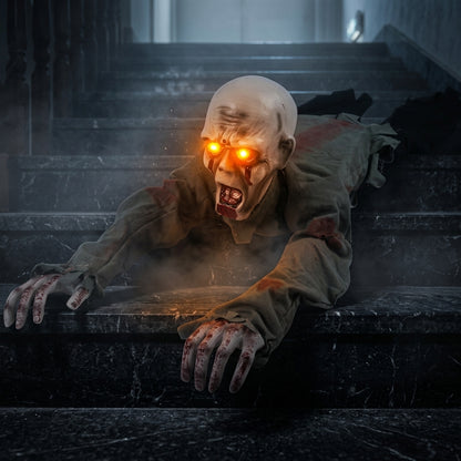 ApexGaze™- Scary Crawling Ghost Zombie - Light Up Eyes, Motion & Sound Activated