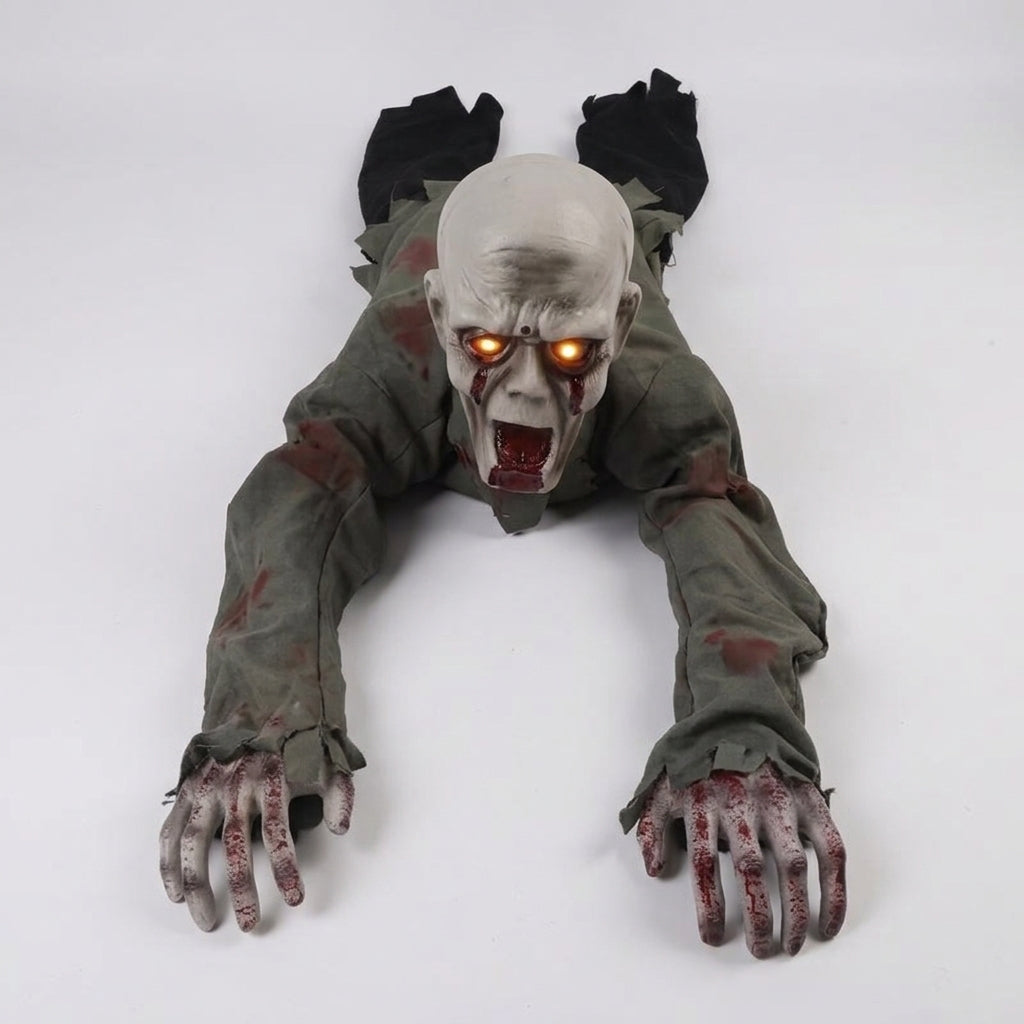 ApexGaze™- Scary Crawling Ghost Zombie - Light Up Eyes, Motion & Sound Activated